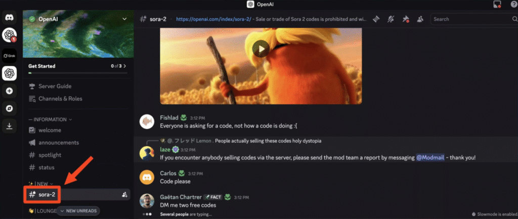 Get Sora 2 Invite Codes via Discord