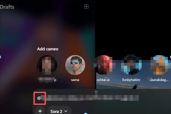 type @CelebrityUsername in your Sora 2 prompt to place them in your scene