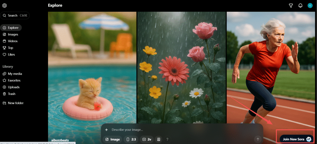 Click the button in the bottom right corner and enter your invite code to start using Sora 2.
