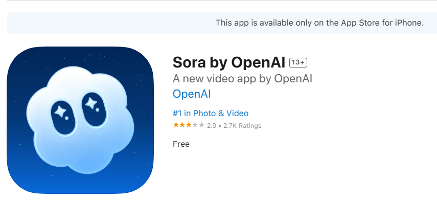 Downloading Sora 2 on iOS
