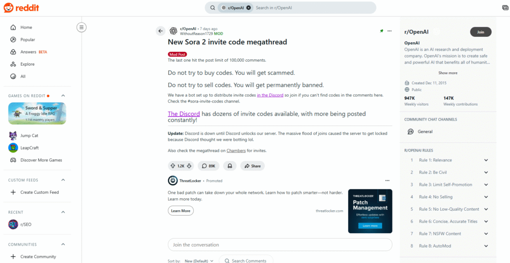 Get a New Sora 2 Invite Code from the Megathread