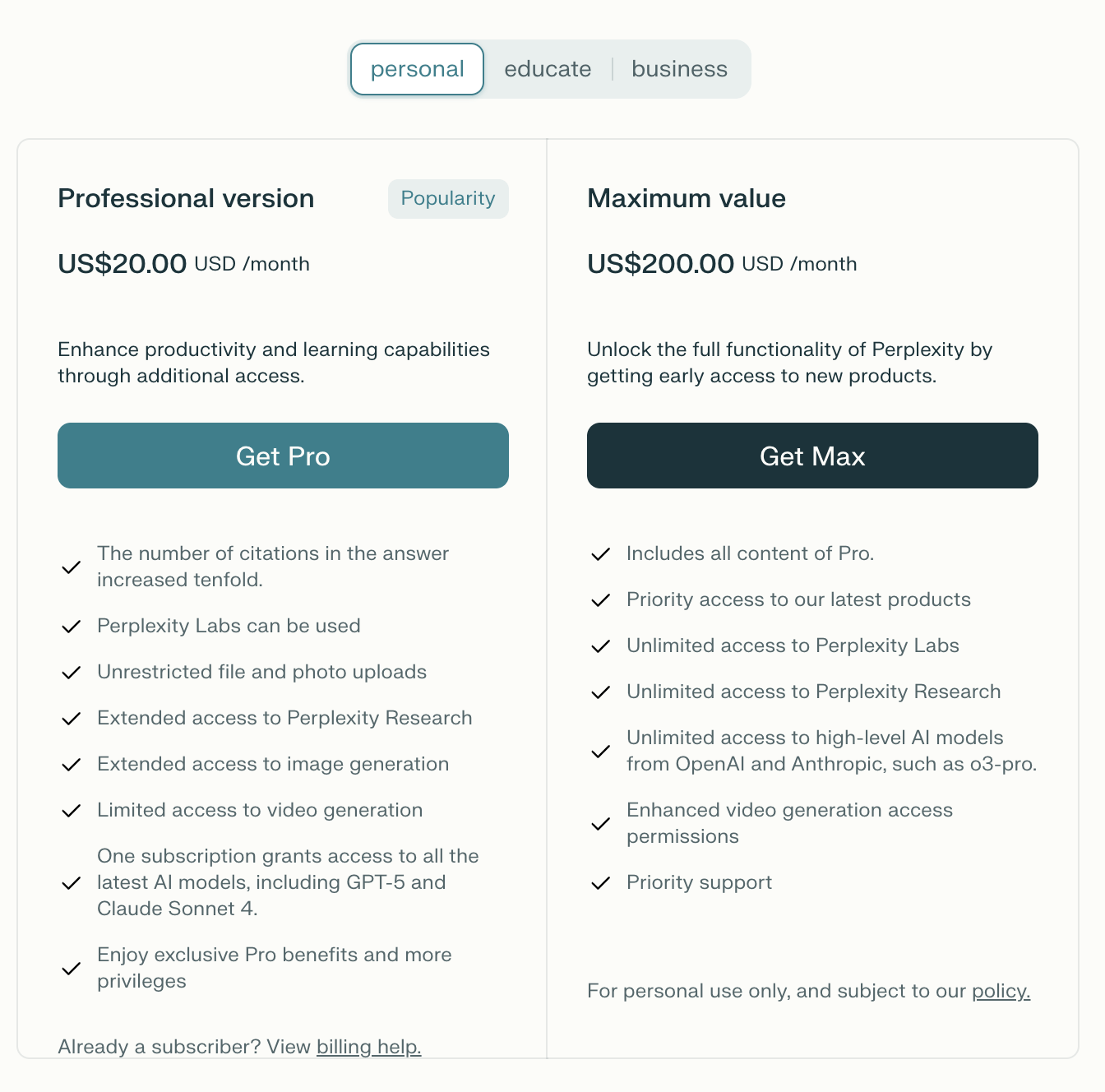 Perplexity AI Plans: Free, Pro, and Max