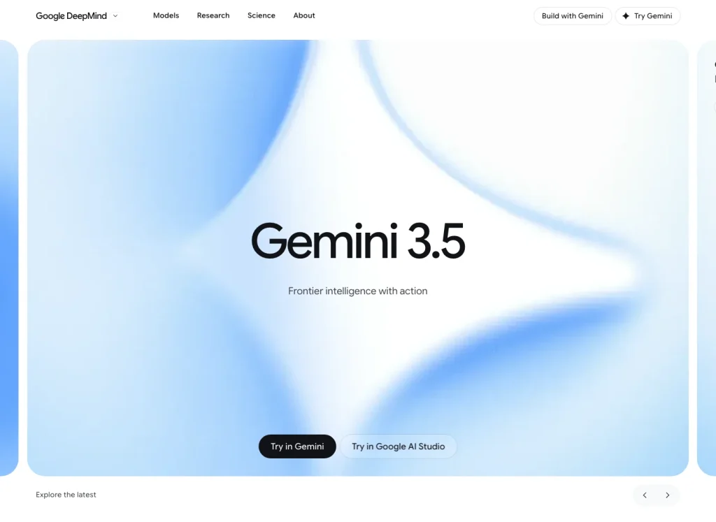 Google DeepMind présente désormais les modèles Gemini 3.5 et Gemini 3.1 ; par conséquent, les mentions relatives à l'accès aux forfaits doivent renvoyer à la page du forfait actuel, et non à l'ancienne désignation du modèle.