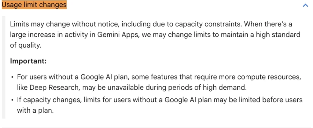 Gemini app limits can change during high-demand periods, especially for users without a Google AI plan.