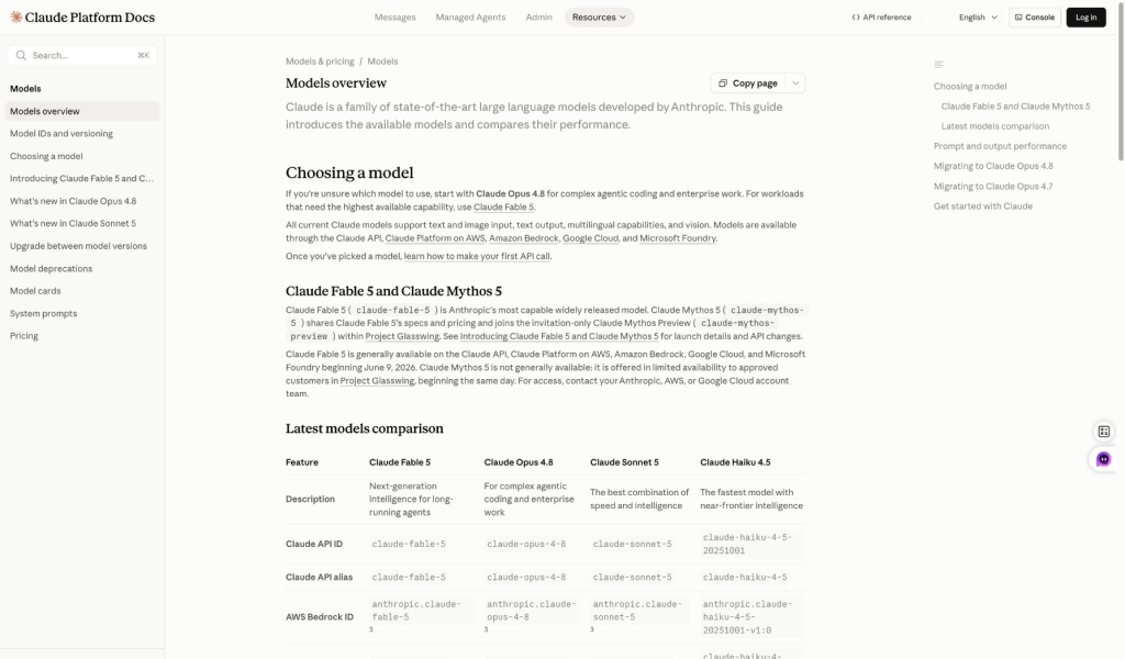 Official source: Claude's model overview separates the current Claude options, which is important for coding comparisons.