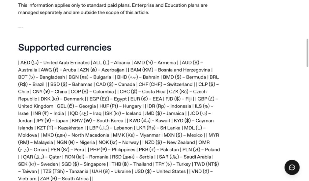 OpenAI supports localized billing for standard ChatGPT paid plans on the web. App subscriptions are managed through Apple or Google and may appear in local app-store currency.