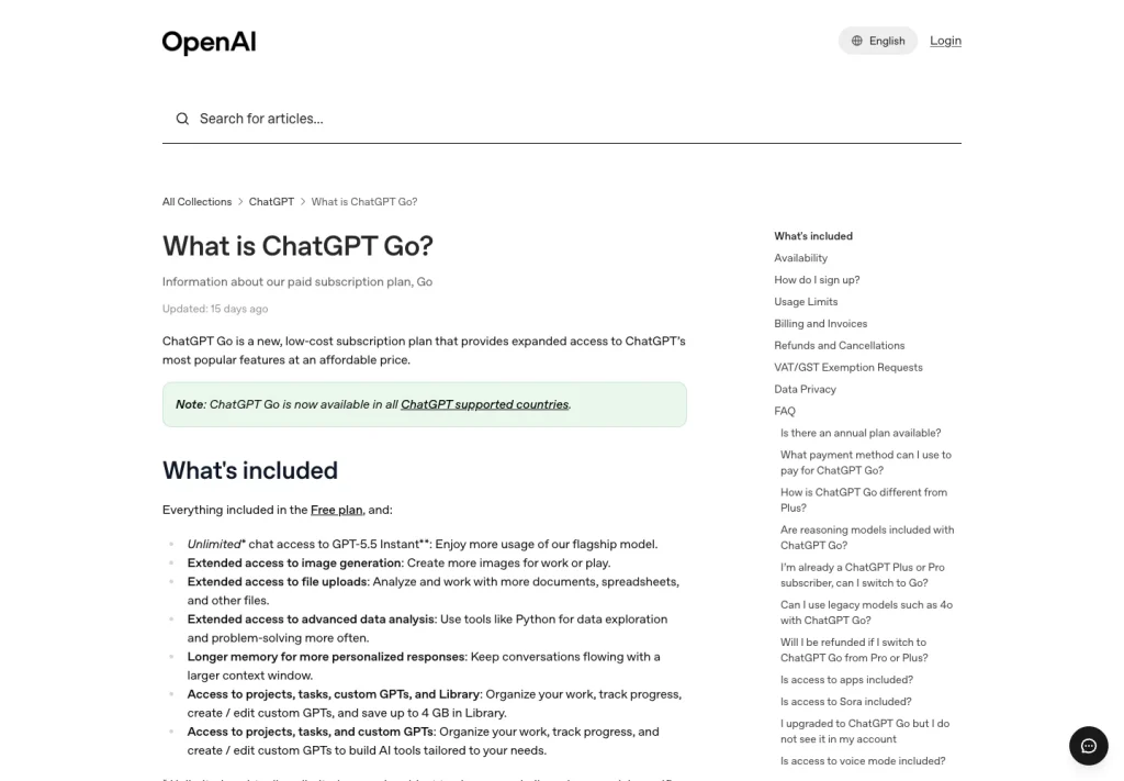 OpenAI présente ChatGPT Go comme une formule à bas prix offrant un accès élargi aux fonctionnalités populaires de ChatGPT, et non comme un remplacement complet de la formule Plus.