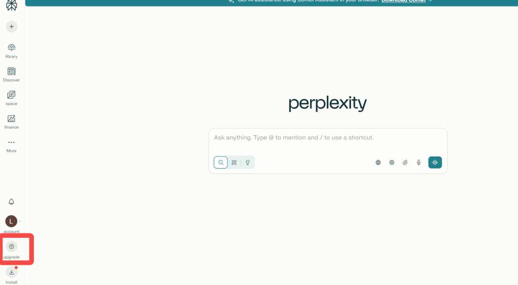 How to upgrade Perplexity from the web app