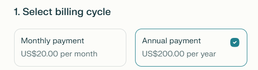 Perplexity Pro monthly and annual billing options