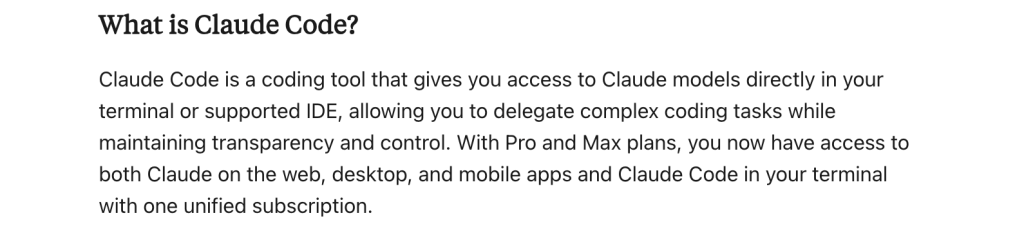 Centro assistenza di Claude Code: spiegazione dell'accesso alle versioni Pro e Max con un unico abbonamento