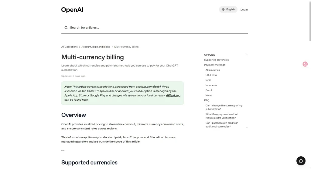 OpenAI multi currency billing page listing NGN for Nigeria