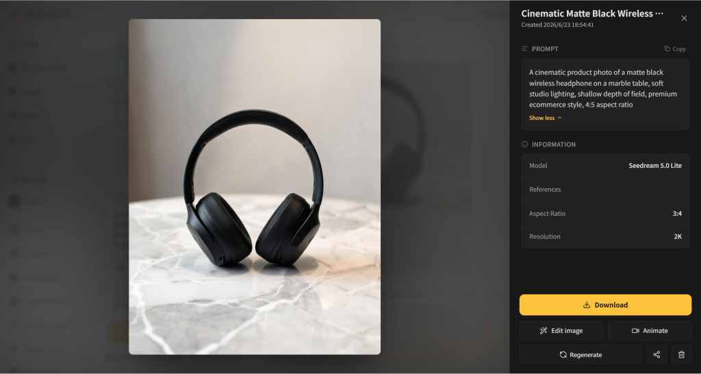 seedream generate a polished studio-style image with warm bokeh and gold accents