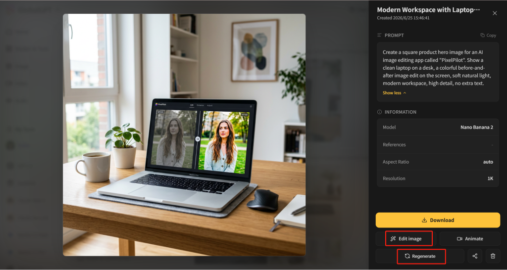 generate image in GlobalGPT