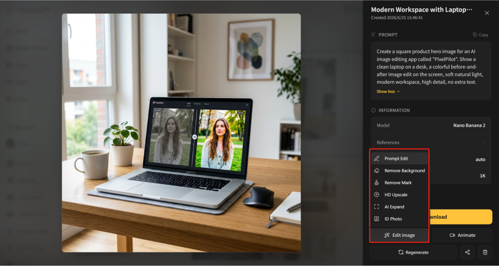 GlobalGPT provides mutiple ways to edit image