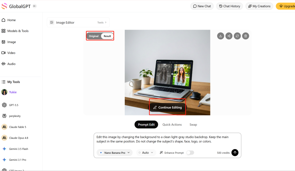 use image edition in GlobalGPT