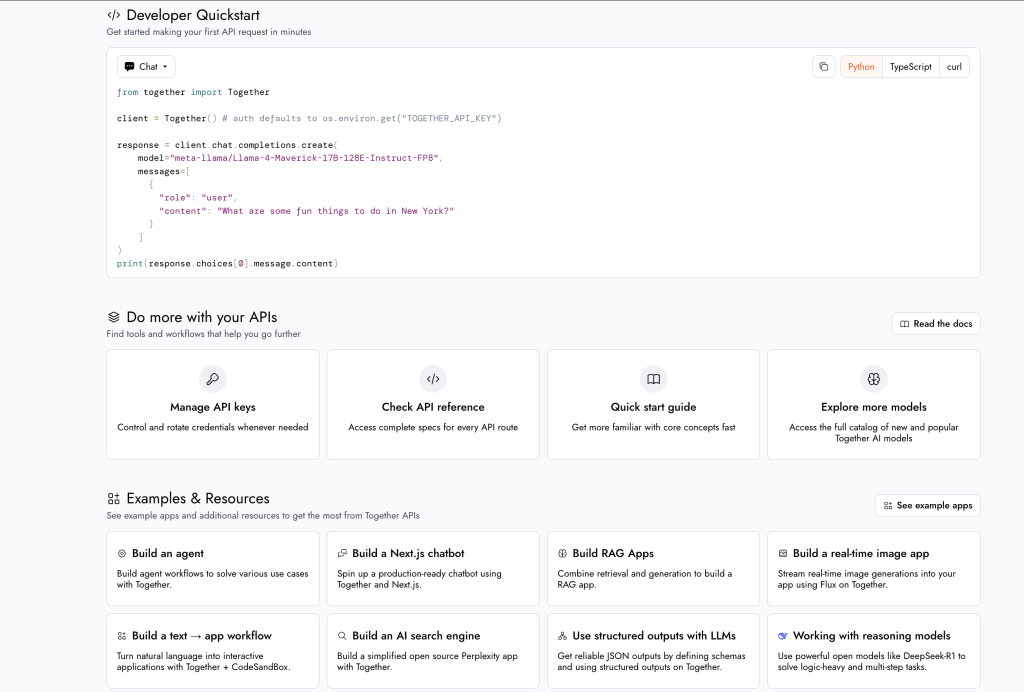 Together AI is built for inference, fine-tuning, endpoints, GPU clusters, and AI infrastructure.