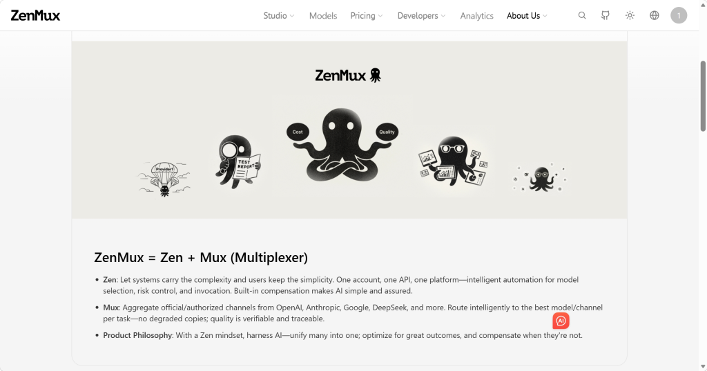 ZenMux offers unified access to advanced models from multiple providers.