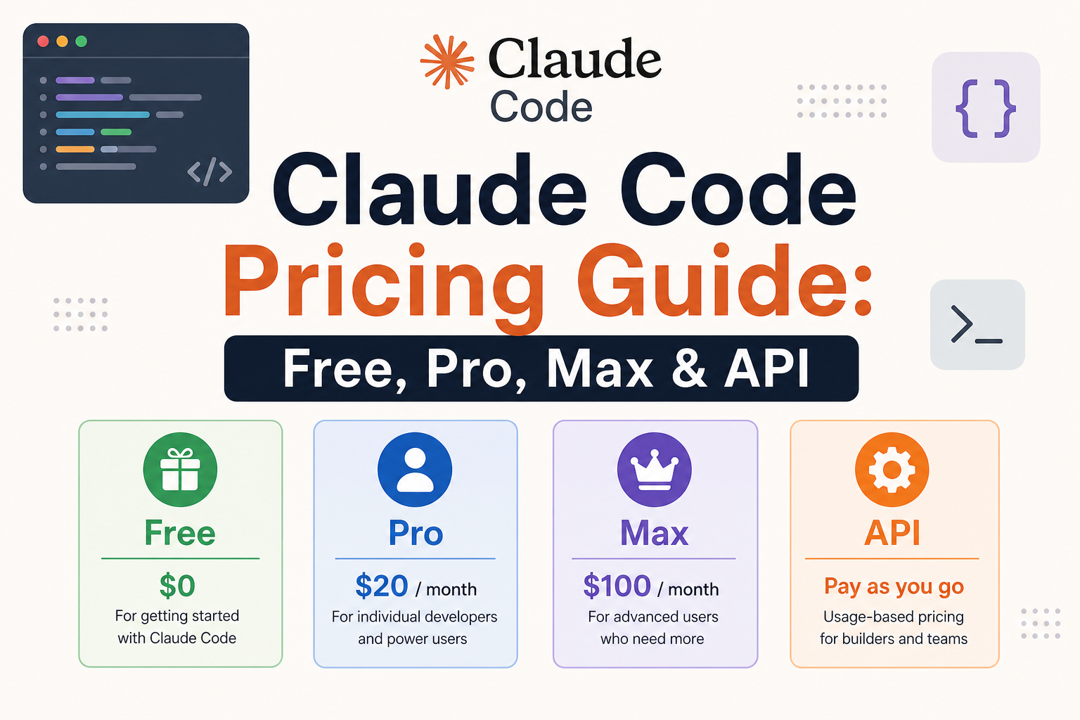 Claude Code Pricing Guide: Free, Pro, Max & API
