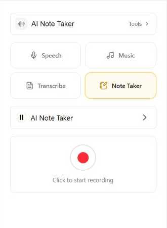 GlobalGPT AI Note Taker browser recording controls