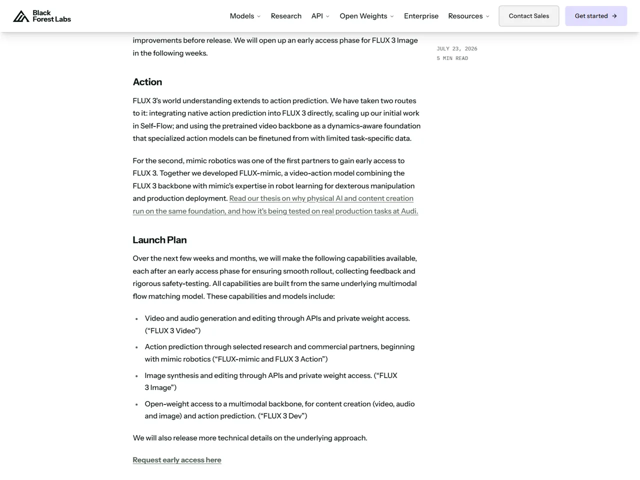 FLUX 3 official launch plan for Video, Image, Action, and Dev