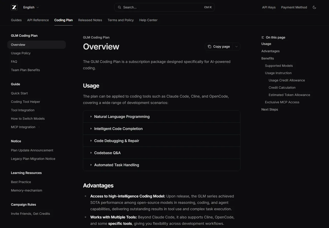 Official GLM developer tool guide referencing Claude Code integration