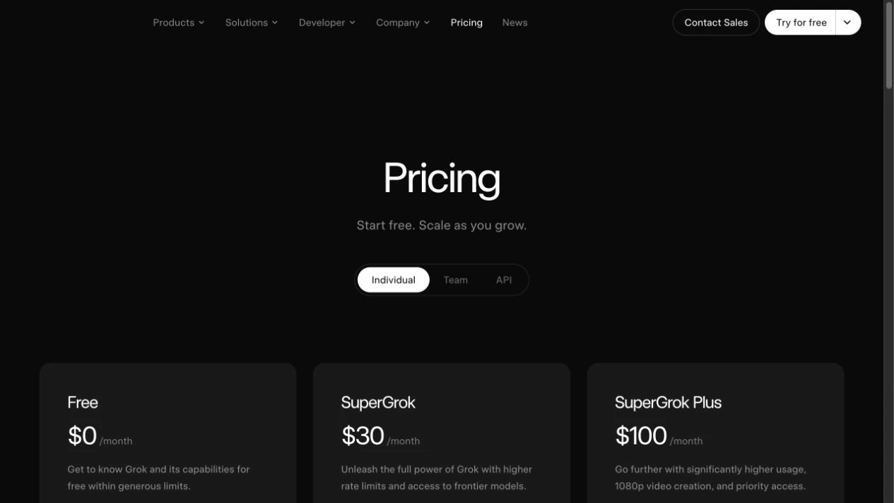 Official xAI consumer plans and Grok 4.6 availability