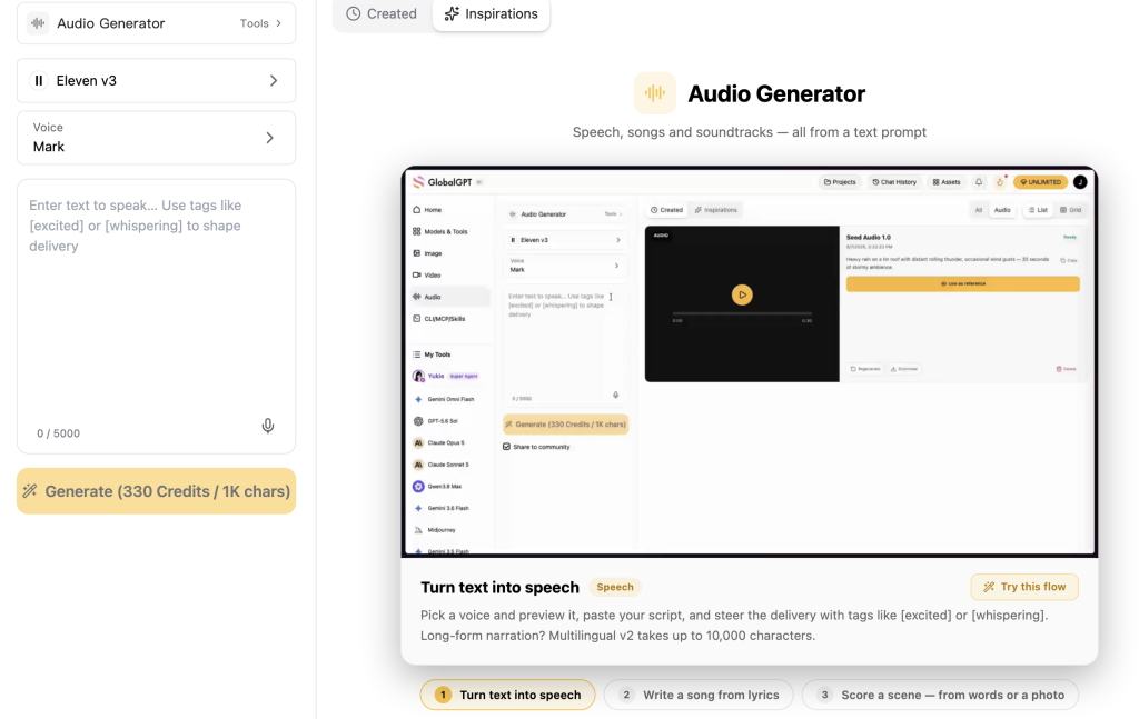 Générateur audio