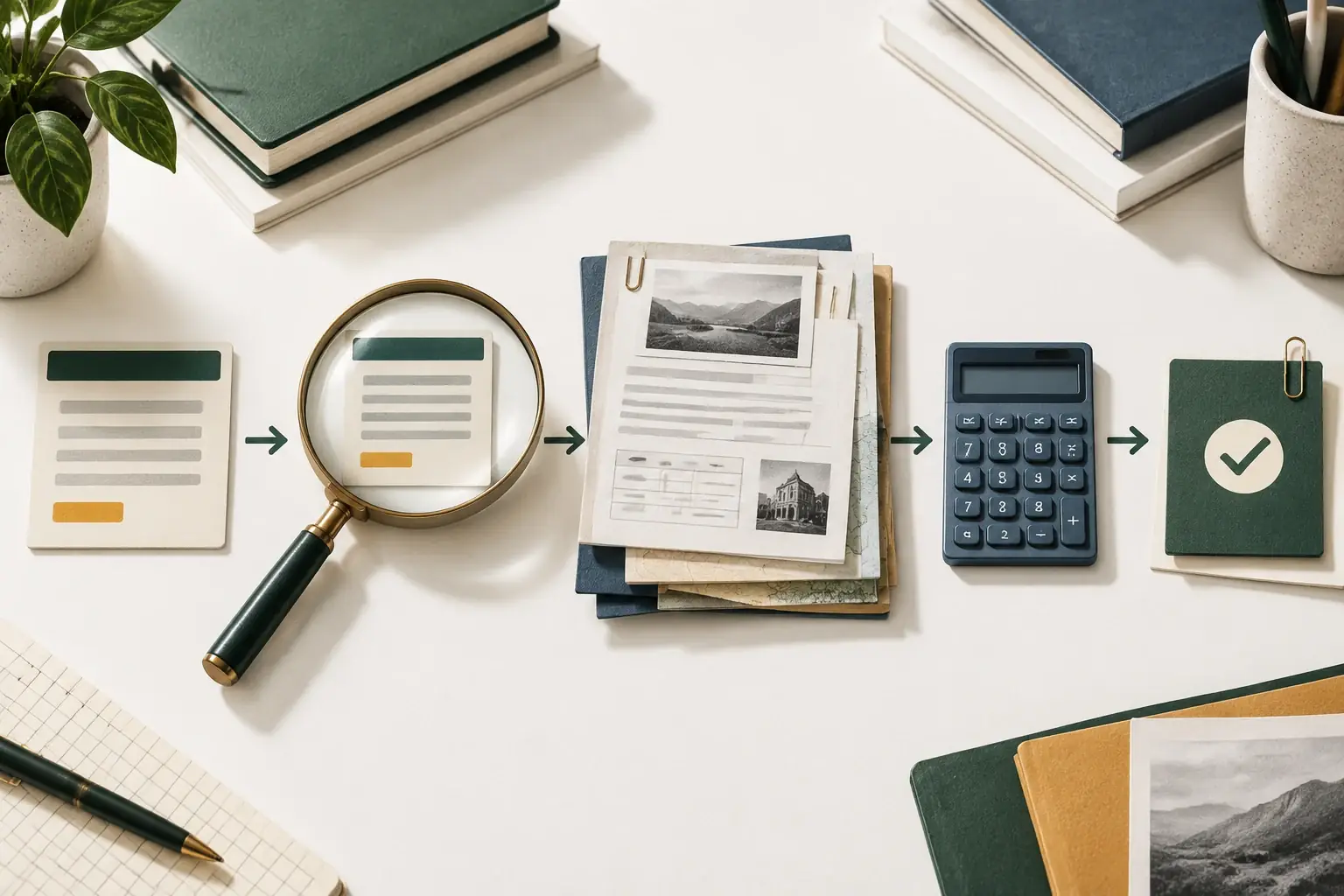 Claim card moving through source review, calculation and human approval