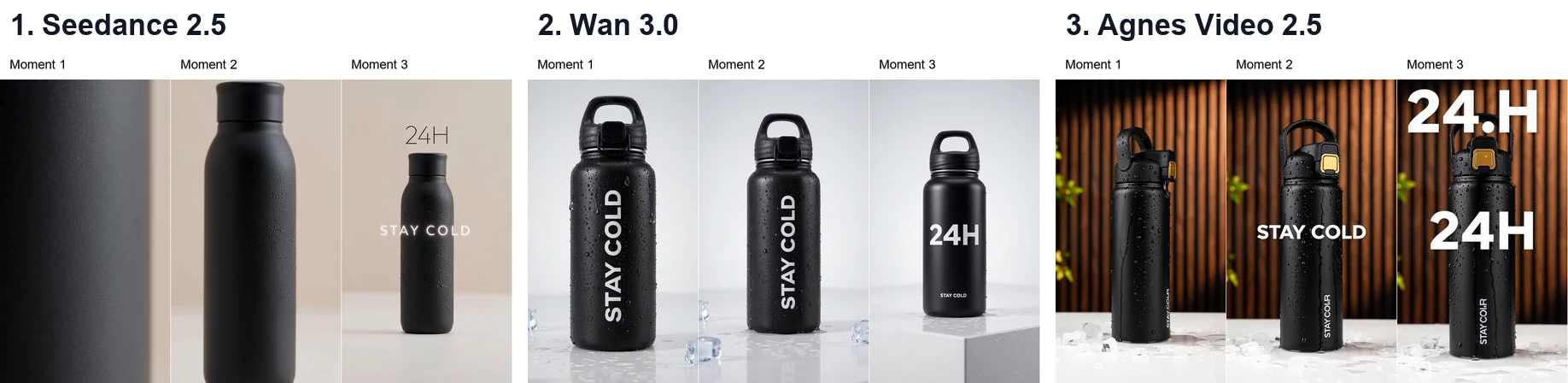 Seedance 2.5, Wan 3.0, and Agnes Video 2.5 product ad text test