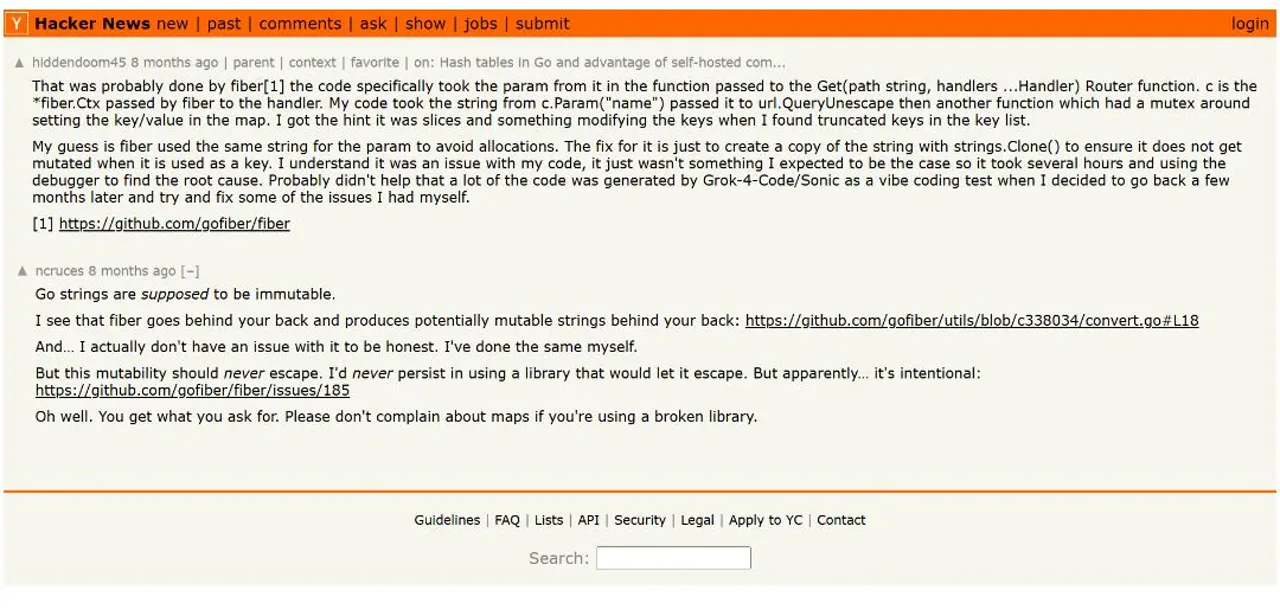 Hacker News user hiddendoom45 describing a subtle bug in code generated during a Grok-4-Code or Sonic experiment.