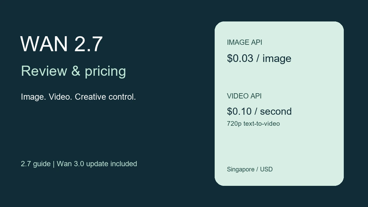 Wan 2.7 review with image and 720p video API starting rates